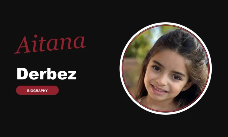 Aitana Derbez biography banner on dark background