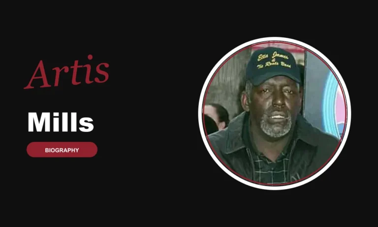 Artis Mills biography banner on dark background