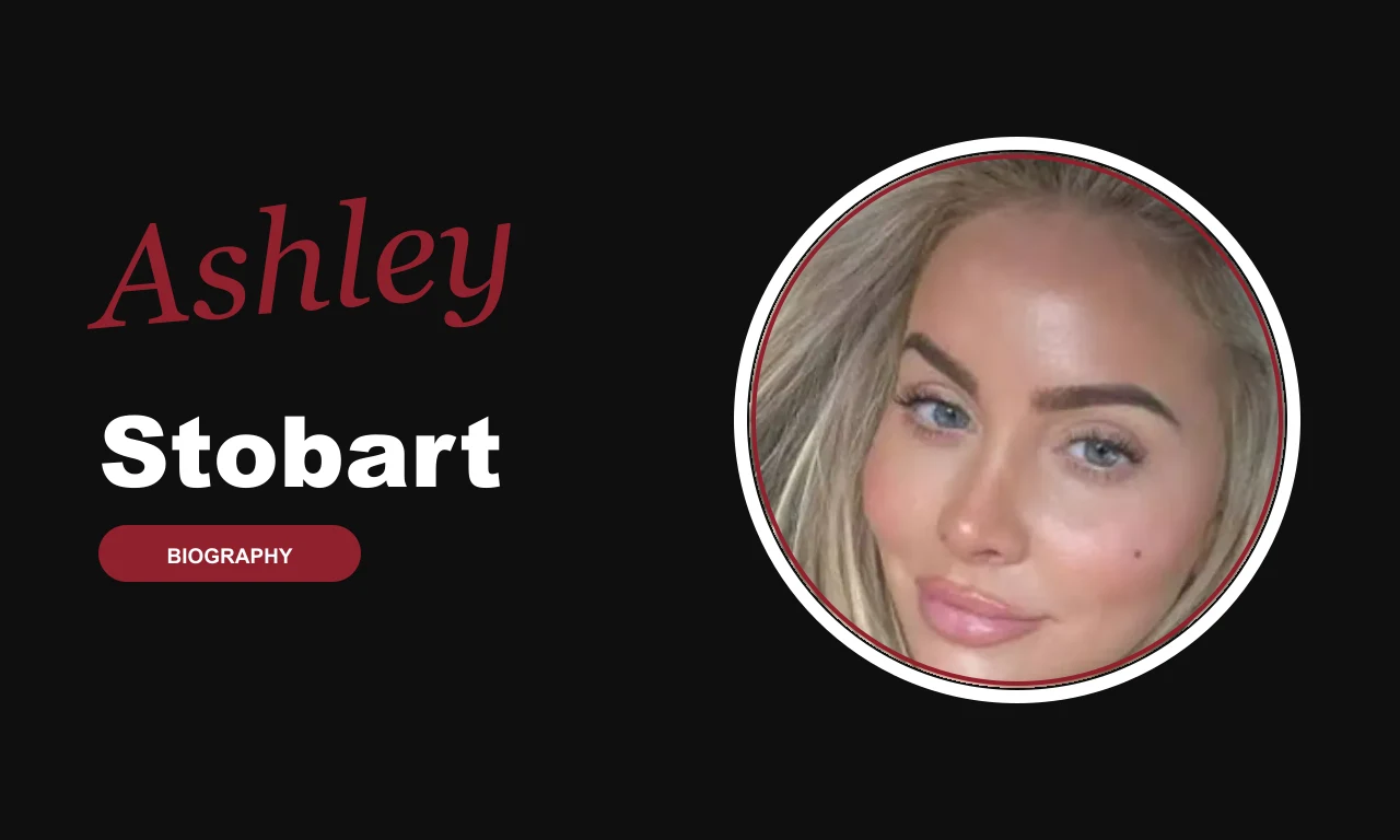 Ashley Stobart biography banner on dark background