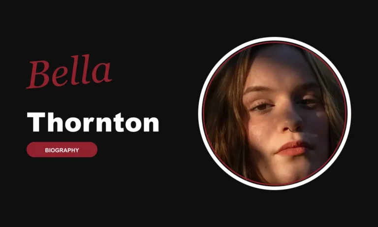 Bella Thornton biography banner on dark background