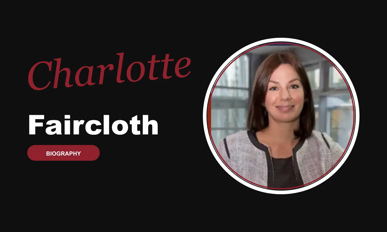 Charlotte Faircloth biography banner on dark background
