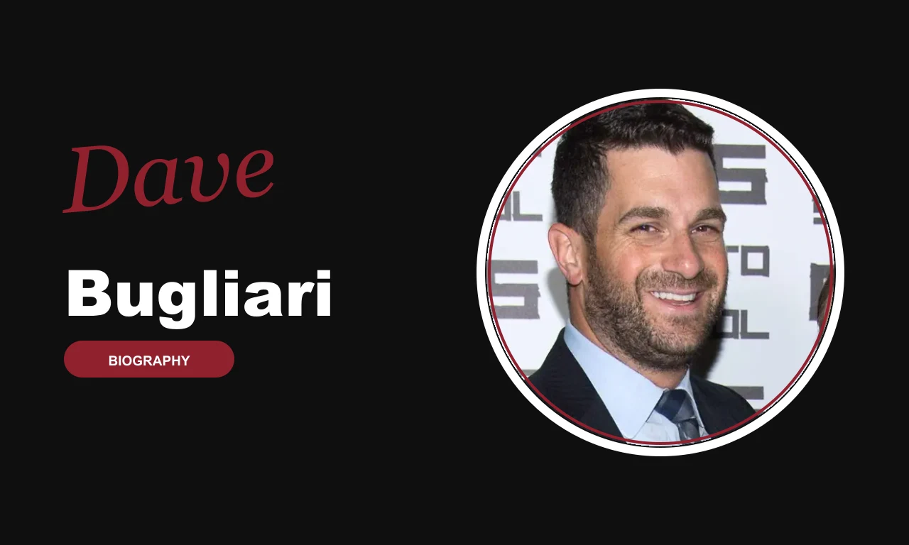Dave Bugliari biography banner on dark background