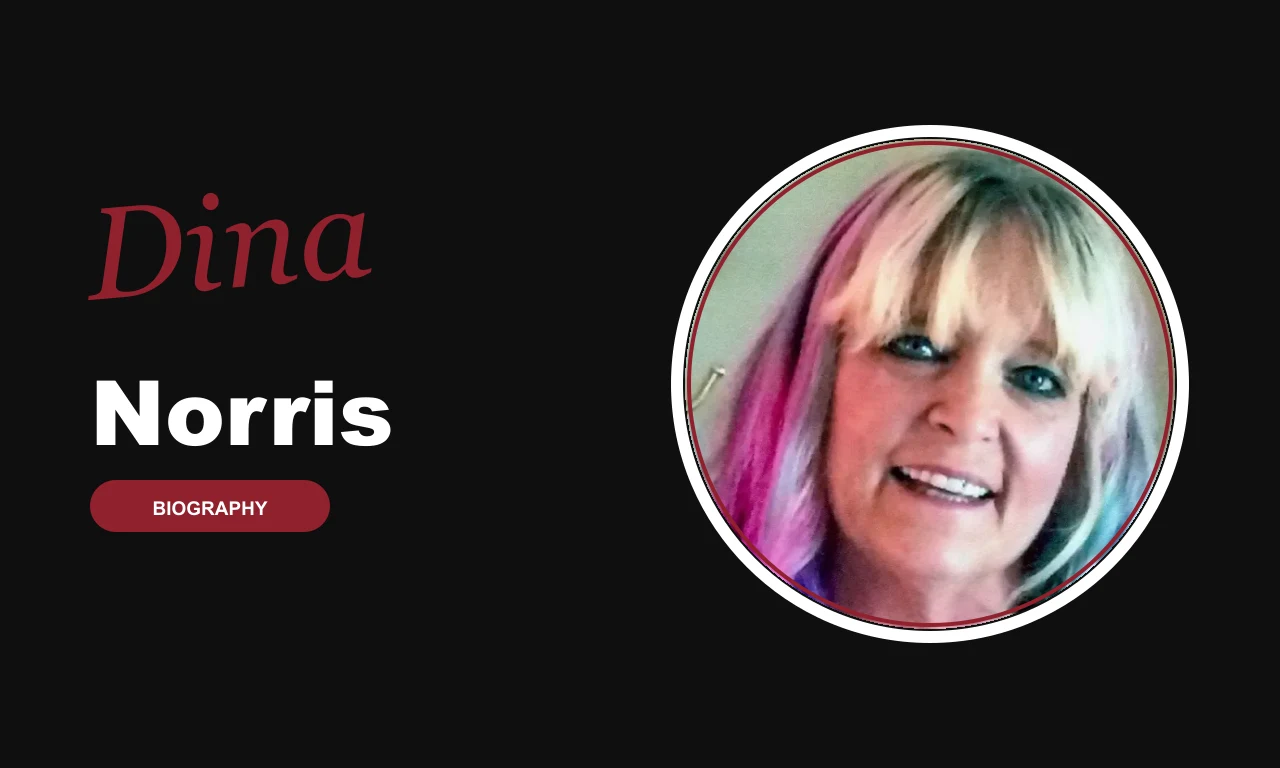 Dina Norris biography banner on dark background