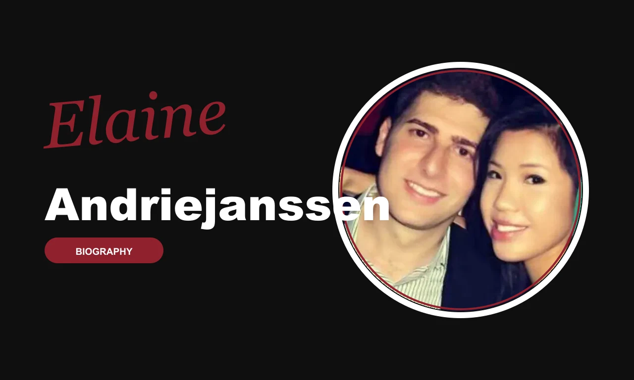 Elaine Andriejanssen biography banner on dark background