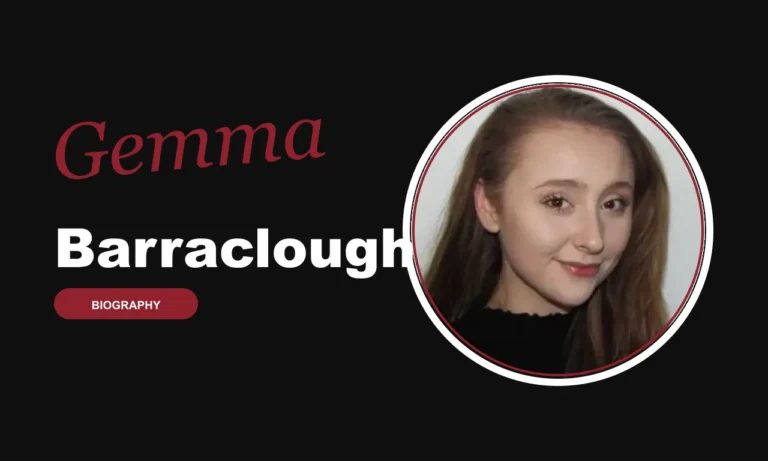 Gemma Barraclough biography banner on dark background