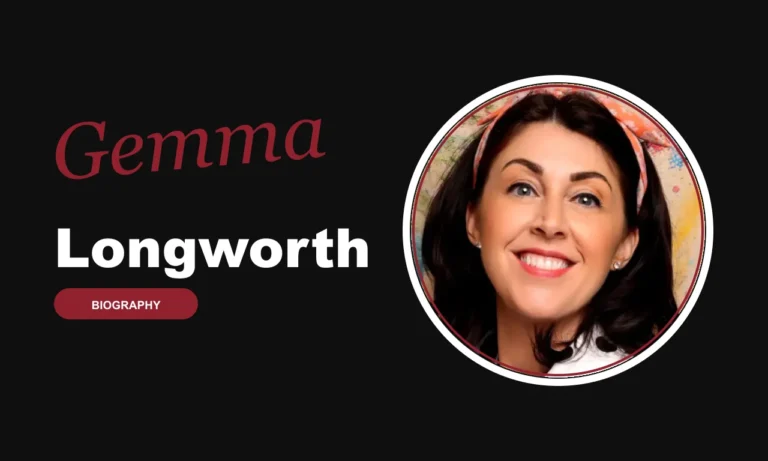 Gemma Longworth biography banner on dark background