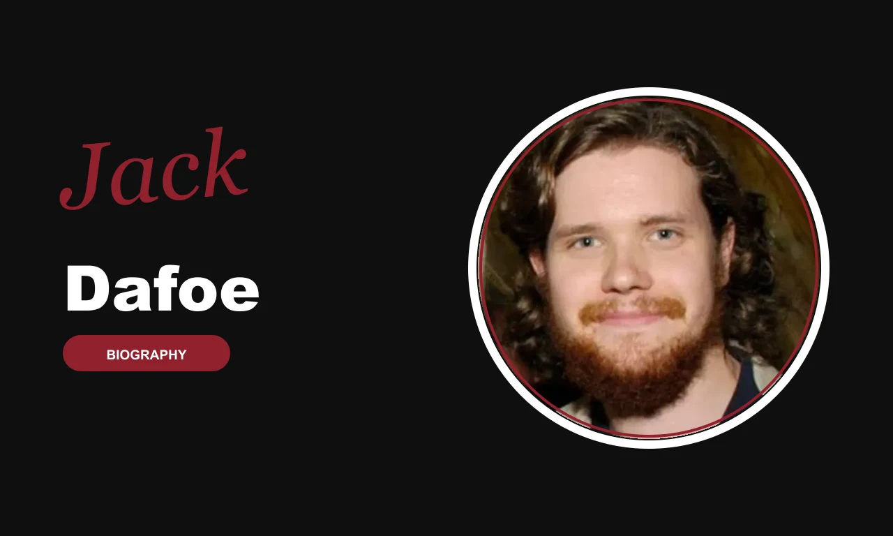 Jack Dafoe biography banner on dark background