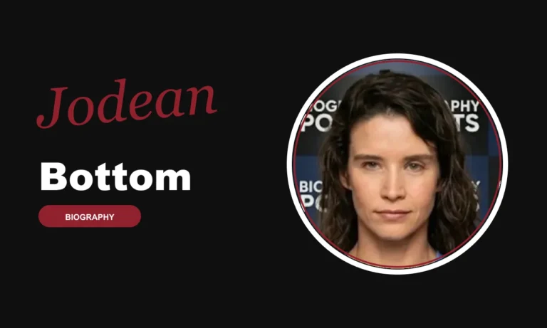 Jodean Bottom biography banner on dark background