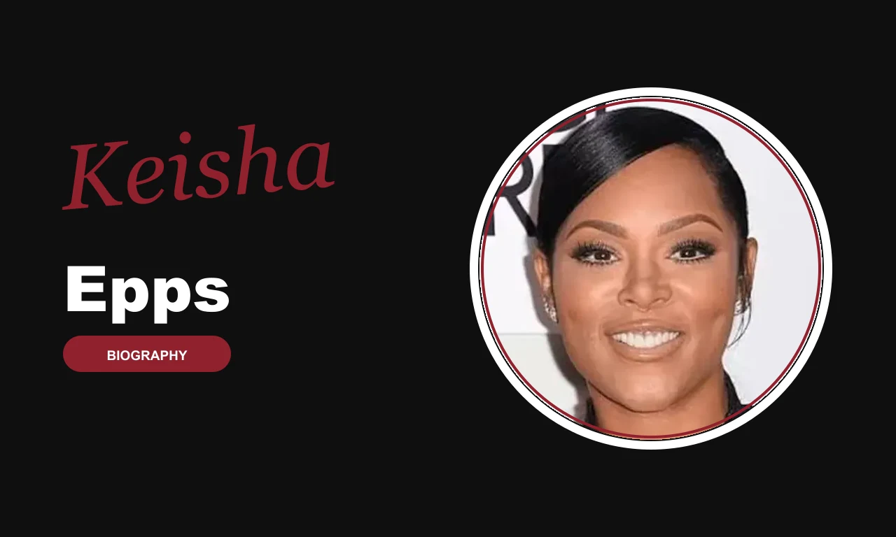 Keisha Epps biography banner on dark background