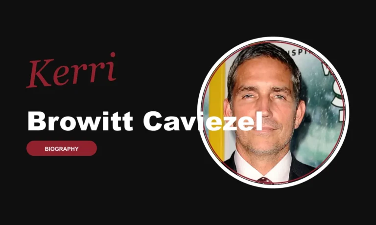 Kerri Browitt Caviezel biography banner on dark background