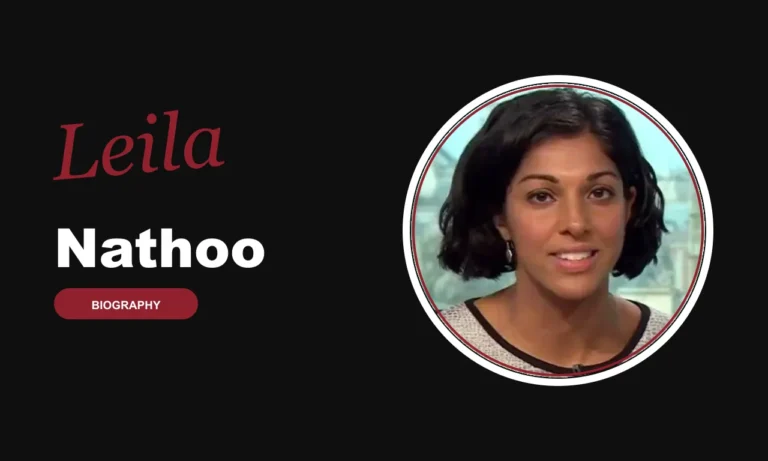 Leila Nathoo biography banner on dark background