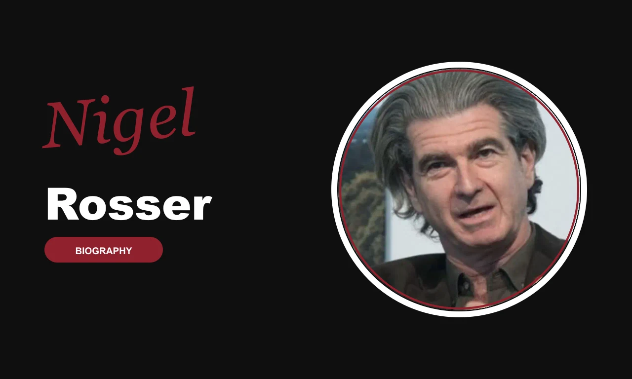 Nigel Rosser biography banner on dark background