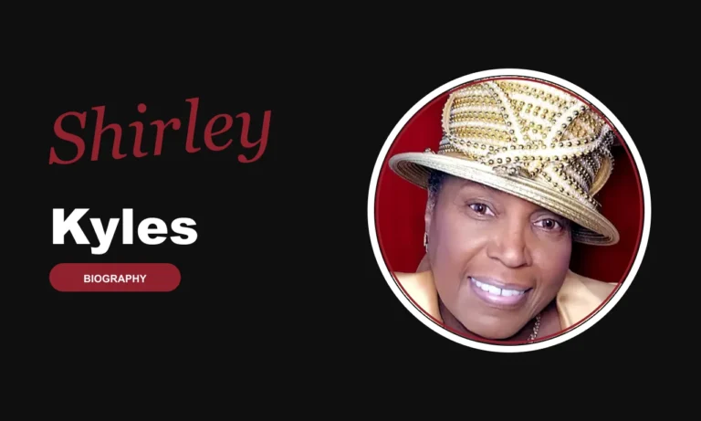 Shirley Kyles biography banner on dark background