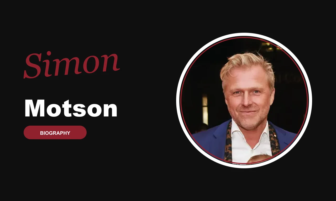 Simon Motson biography banner on dark background