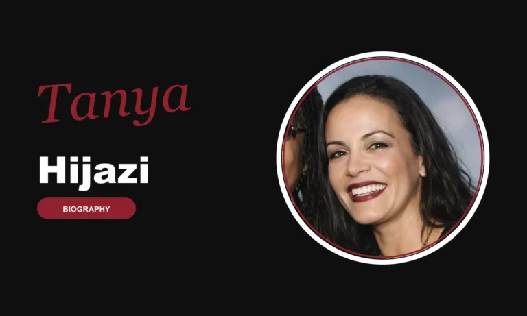 Tanya Hijazi biography banner on dark background