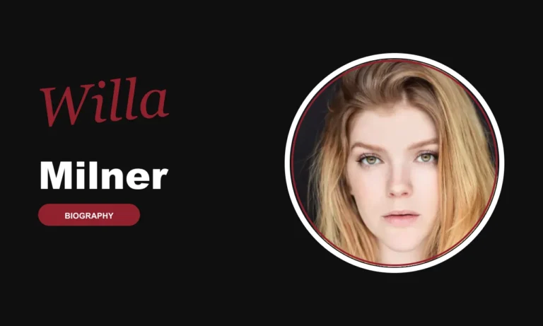 Willa Milner biography banner on dark background