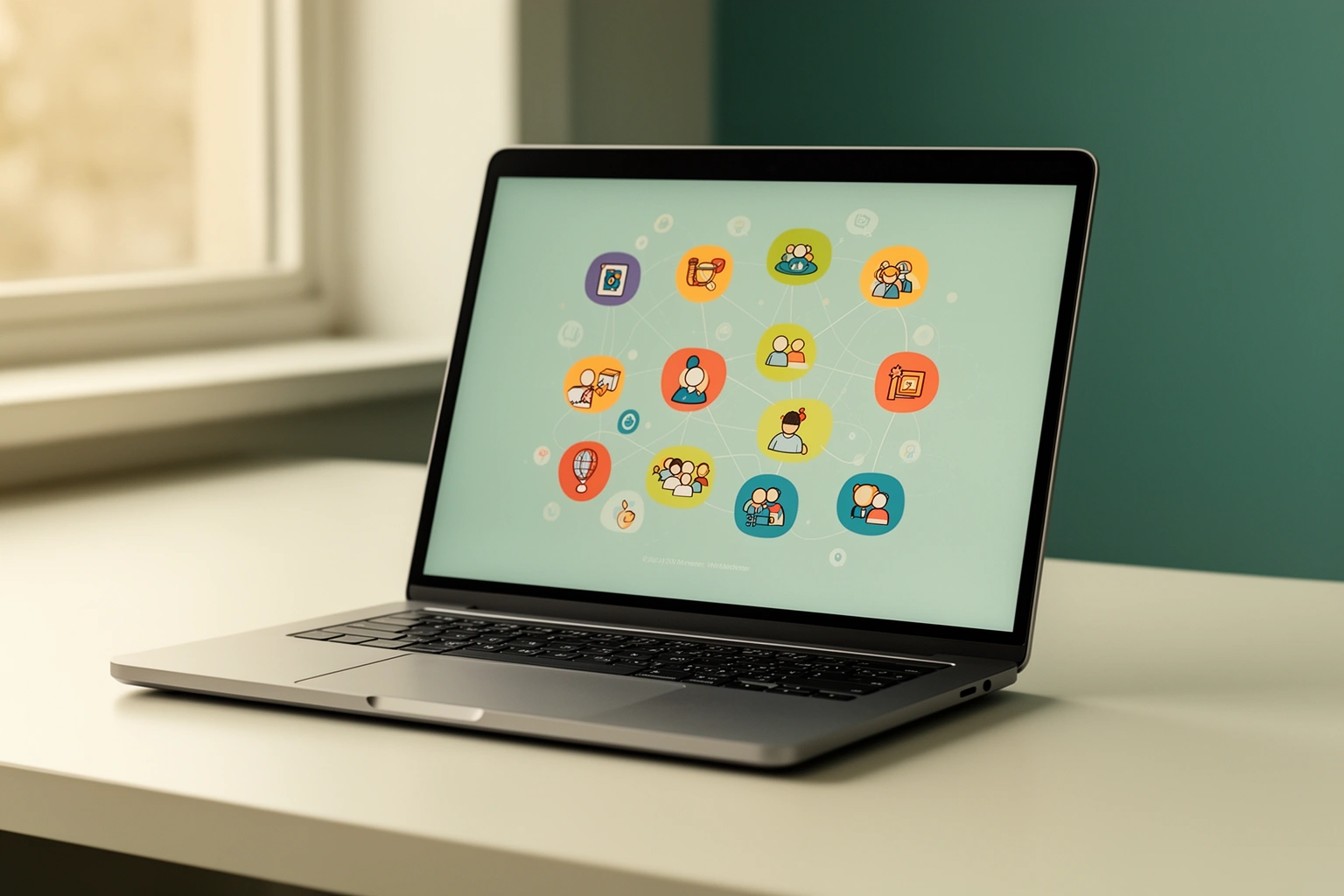 Extroly com interest based digital community platform shown on laptop screen