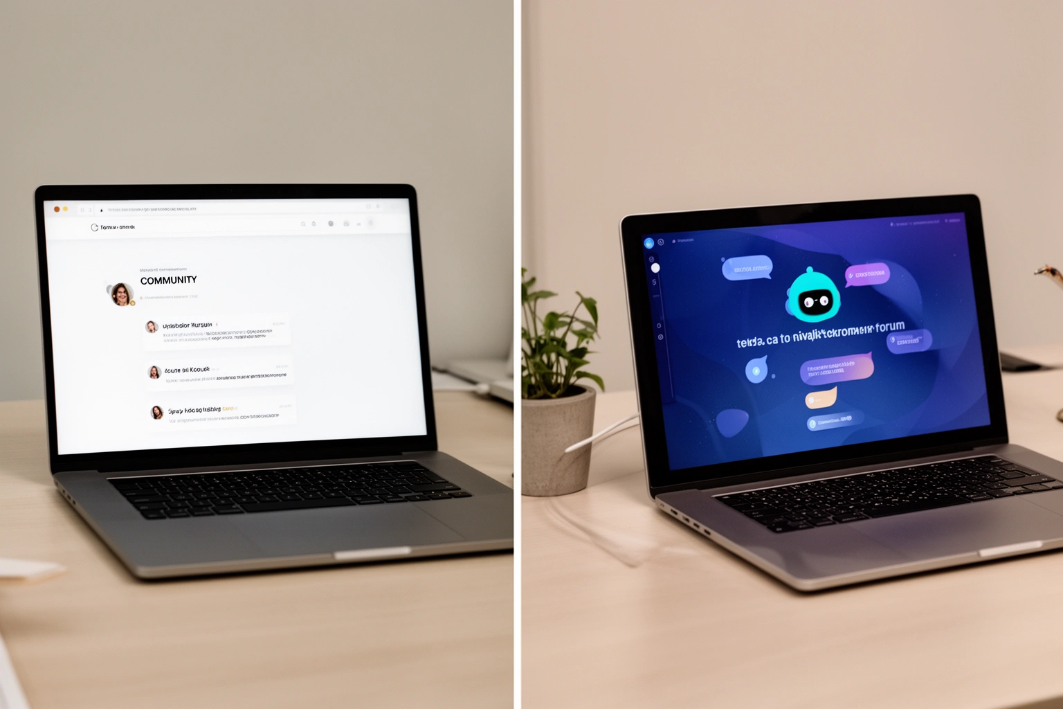 Real website versus fabricated chatbot platform comparison concept