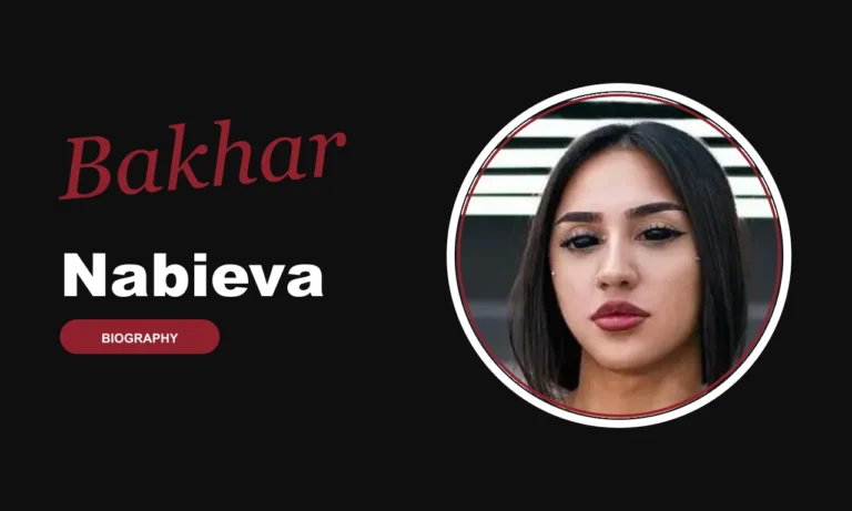 Bakhar Nabieva biography banner on dark background