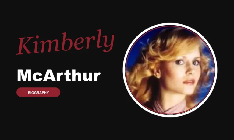 Kimberly McArthur biography banner on dark background